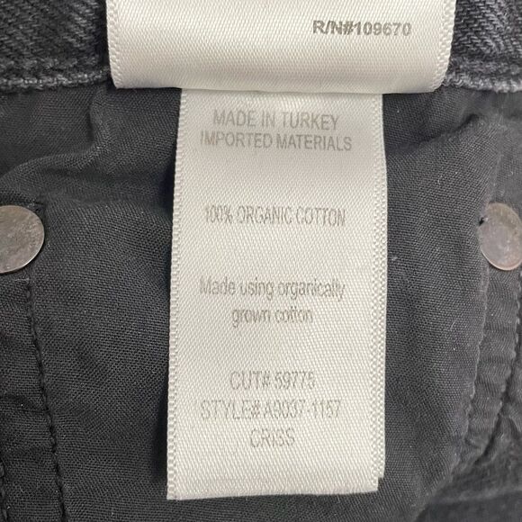 Agolde Criss Cross Straight Jeans in Shambles Black Wash Raw Hem Women’s Size 24 - Picture 14 of 16